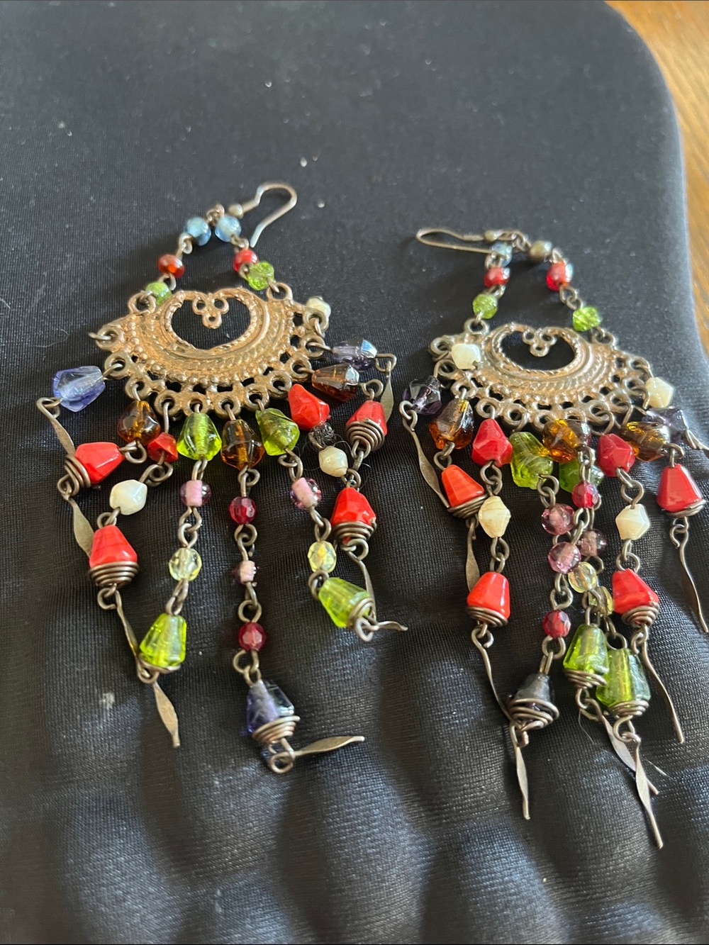 Bohemian Multicolor Beaded Chandelier Earrings - Women Jewelry